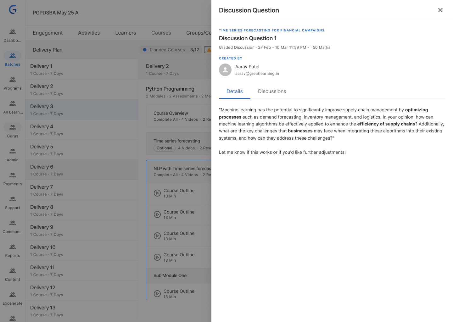 Batch Delivery Planning — View 9